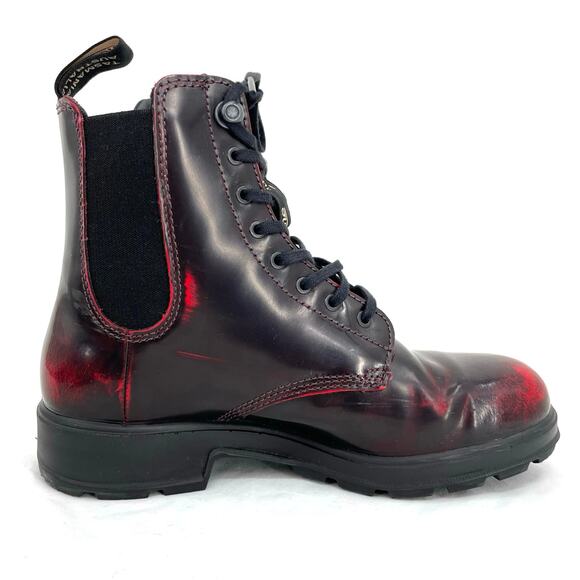 Blundstone 2220 Boots Bordeaux Brush Lace Up Chelsea Red Black Shoes Size AU 4.5 - Picture 4 of 13